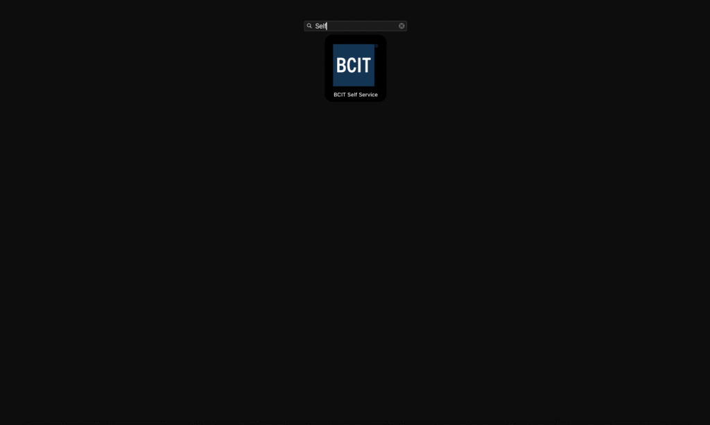 Screenshot of the BCIT Self Service Application